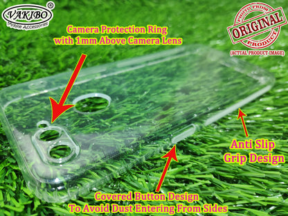 VAKIBO Super Premium Soft TPU Transparent Case With Dustplug,Side Grip,Corner Protection,lanyard Cuts,Camera Protection Suitable for Realme 2 Pro