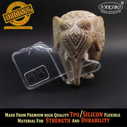 VAKIBO Super Premium Soft TPU Transparent Case With Dustplug,Side Grip,Corner Protection,lanyard Cuts,Camera Protection Suitable for Oppo K10 4G