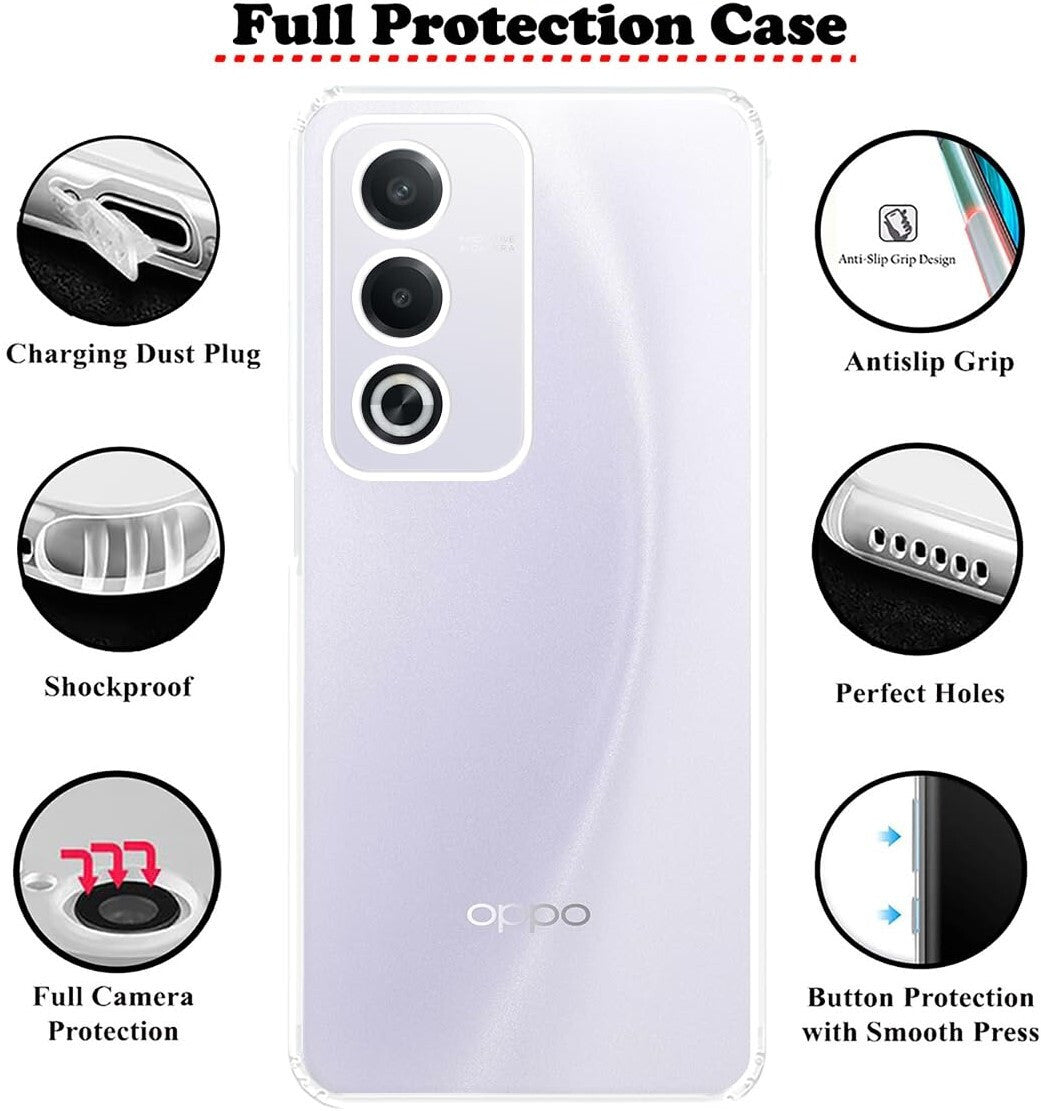 VAKIBO Premium Clear 1.5MM Thick Transparent Soft TPU Rubber Back Cover Case With Camera Protection Suitable for OPPO K12x 5G