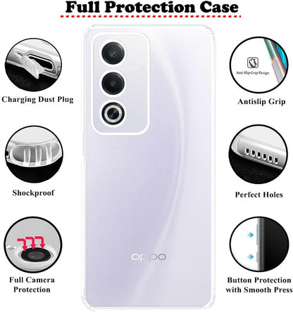 VAKIBO Premium Clear 1.5MM Thick Transparent Soft TPU Rubber Back Cover Case With Camera Protection Suitable for Oppo A3 Pro