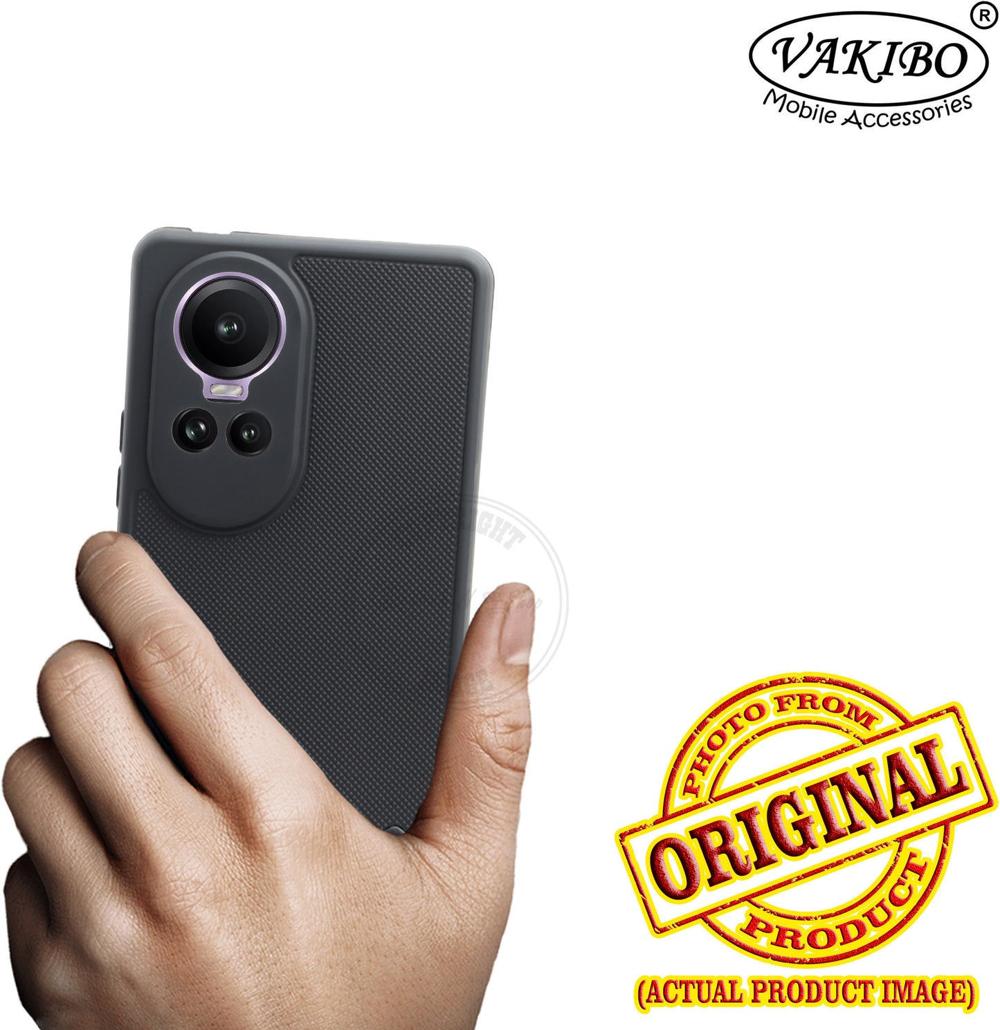 VAKIBO Dotted Black Coloured Made with Silicon Rubber TPU Back Cover Case Suitable for Oppo Reno 10 Pro