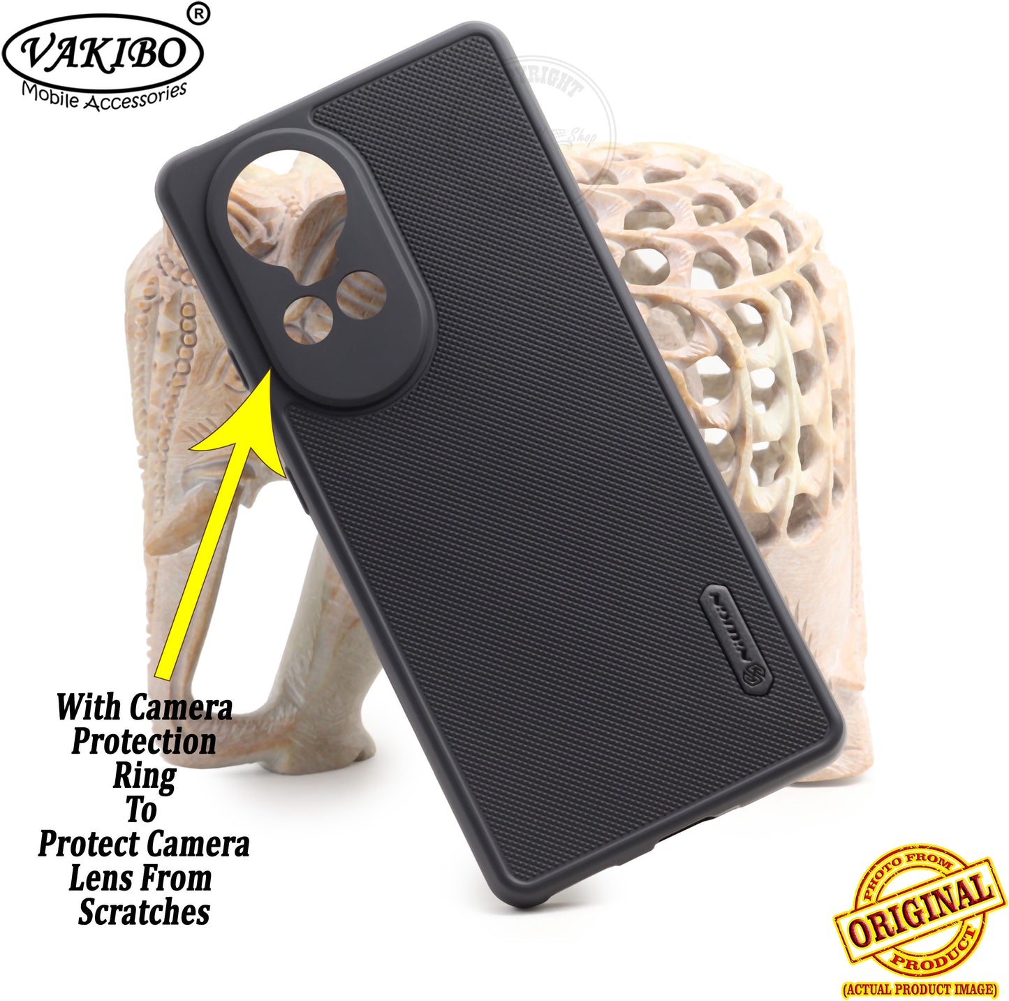 VAKIBO Dotted Black Coloured Made with Silicon Rubber TPU Back Cover Case Suitable for Oppo Reno 10 Pro