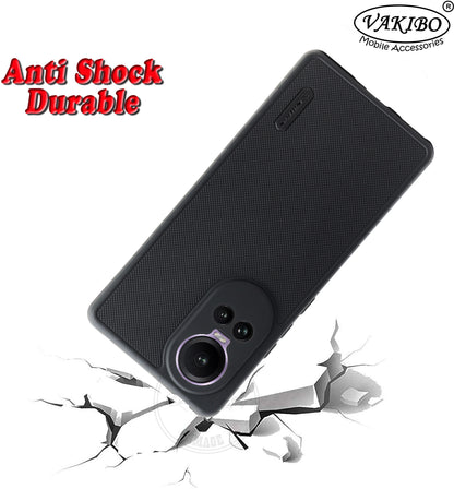 VAKIBO Dotted Black Coloured Made with Silicon Rubber TPU Back Cover Case Suitable for Oppo Reno 10 Pro