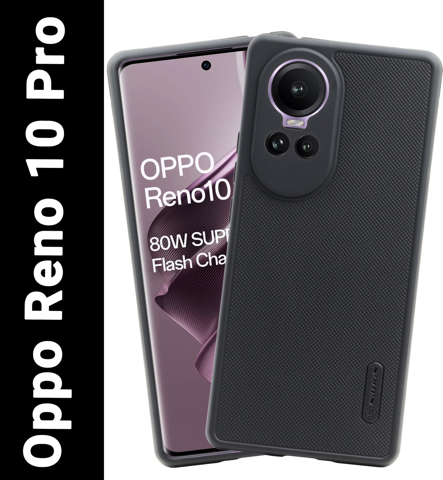 VAKIBO Dotted Black Coloured Made with Silicon Rubber TPU Back Cover Case Suitable for Oppo Reno 10 Pro