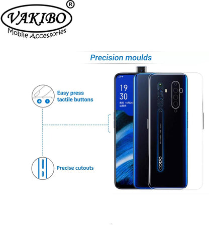 VAKIBO Super Premium Soft TPU Transparent Case With Dustplug,Side Grip,Corner Protection,lanyard Cuts,Camera Protection Suitable for Oppo Reno 2Z