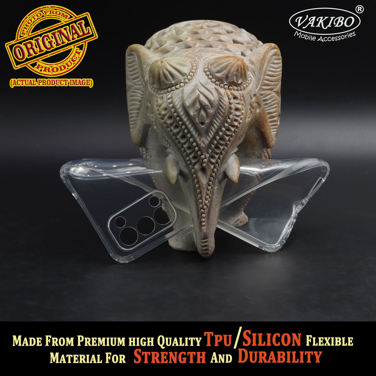 VAKIBO Super Premium Soft TPU Transparent Case With Dustplug,Side Grip,Corner Protection,lanyard Cuts,Camera Protection Suitable for Oppo Reno 5