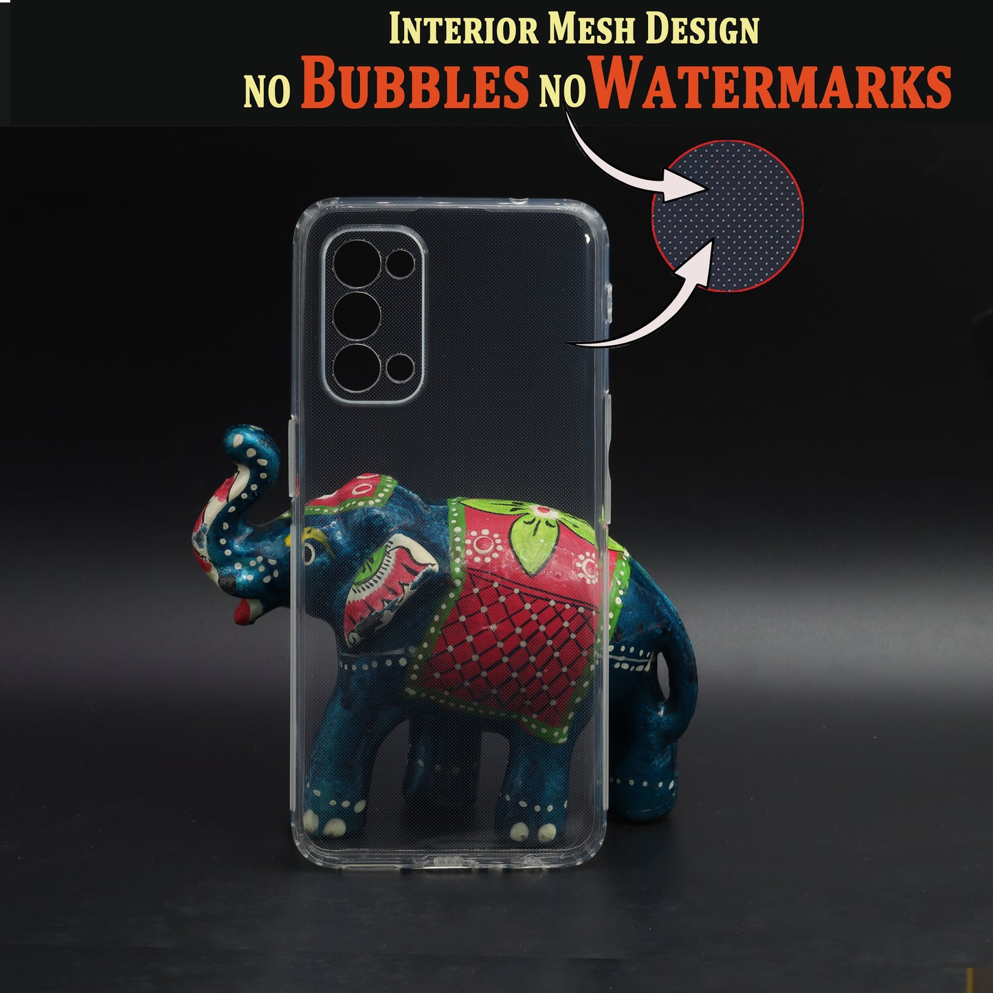 VAKIBO Super Premium Soft TPU Transparent Case With Dustplug,Side Grip,Corner Protection,lanyard Cuts,Camera Protection Suitable for Oppo Reno 5