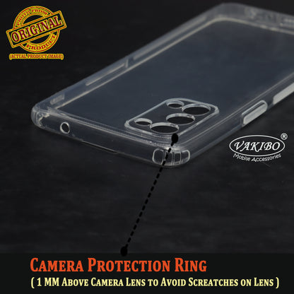 VAKIBO Super Premium Soft TPU Transparent Case With Dustplug,Side Grip,Corner Protection,lanyard Cuts,Camera Protection Suitable for Oppo Reno 5