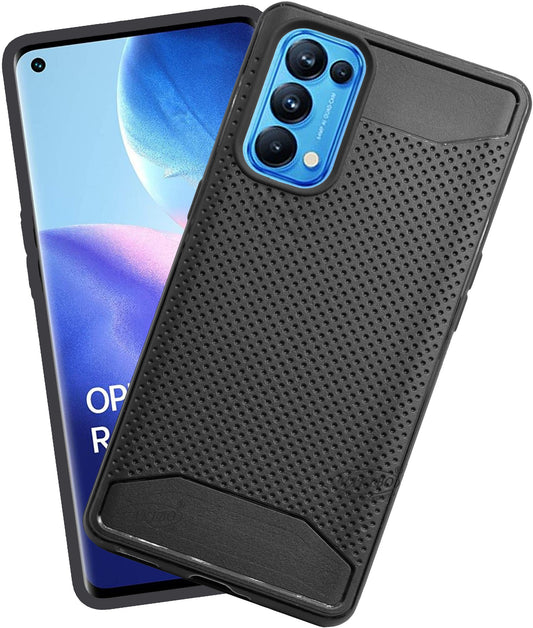 VAKIBO Dotted Design Black Coloured Soft TPU Back Cover Case Suitable for Oppo Reno 5 Pro