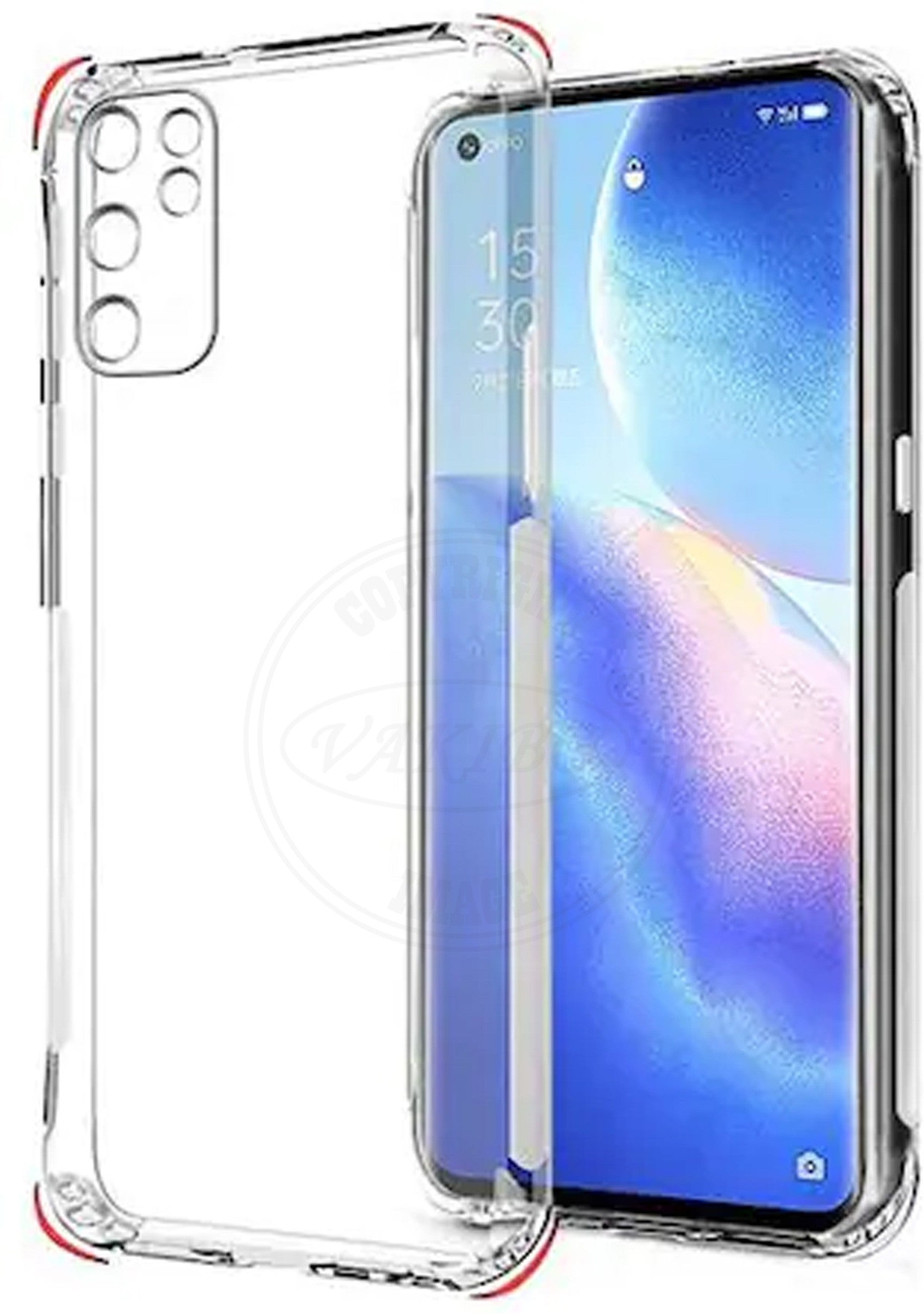 VAKIBO Super Premium Soft TPU Transparent Case With Dustplug,Side Grip,Corner Protection,lanyard Cuts,Camera Protection Suitable for Oppo Reno 6