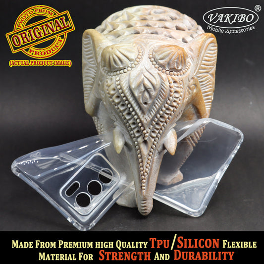 VAKIBO Super Premium Soft TPU Transparent Case With Dustplug,Side Grip,Corner Protection,lanyard Cuts,Camera Protection Suitable for Oppo Reno 6 Pro