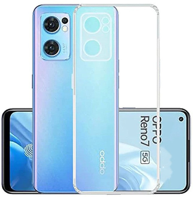 VAKIBO Super Premium Soft TPU Transparent Case With Dustplug,Side Grip,Corner Protection,lanyard Cuts,Camera Protection Suitable for Oppo Reno 7