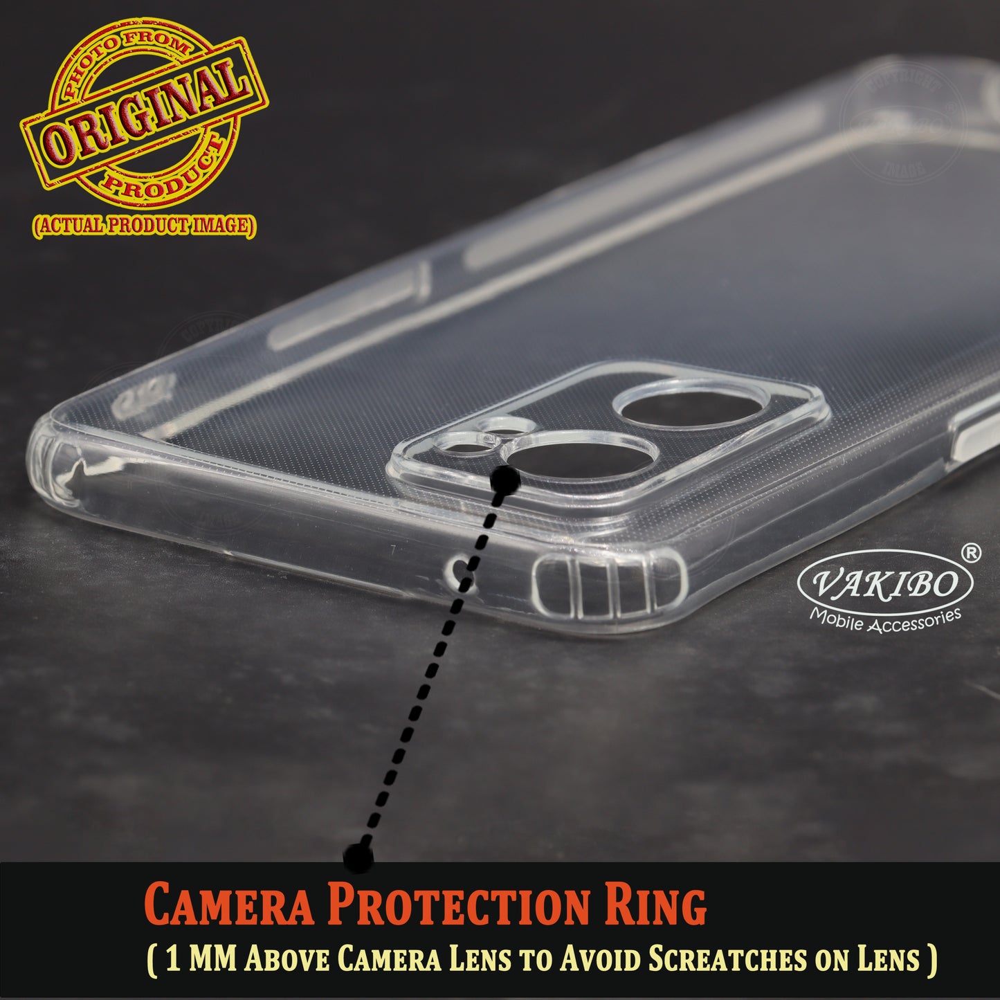 VAKIBO Super Premium Soft TPU Transparent Case With Dustplug,Side Grip,Corner Protection,lanyard Cuts,Camera Protection Suitable for Oppo Reno 7