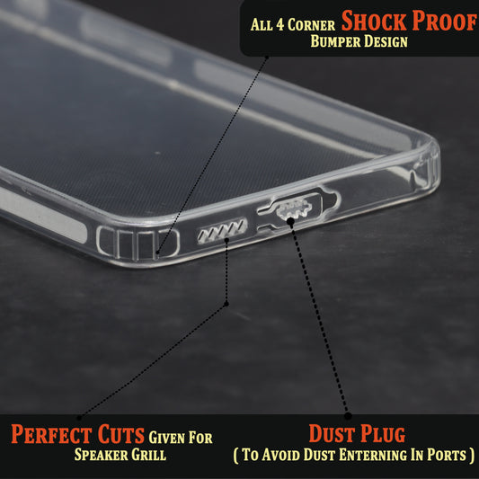 VAKIBO Super Premium Soft TPU Transparent Case With Dustplug,Side Grip,Corner Protection,lanyard Cuts,Camera Protection Suitable for Oppo Reno 7 Pro