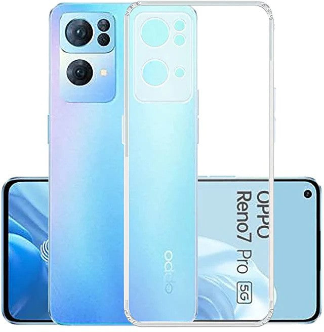 VAKIBO Super Premium Soft TPU Transparent Case With Dustplug,Side Grip,Corner Protection,lanyard Cuts,Camera Protection Suitable for Oppo Reno 7 Pro
