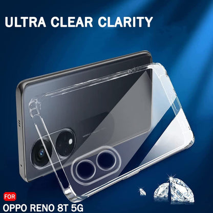 VAKIBO Premium Clear 1.5MM Thick Transparent Soft TPU Rubber Back Cover Case With Camera Protection Suitable for Oppo Reno8T 5G