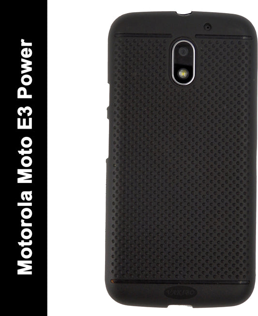 VAKIBO Dotted Design Black Coloured Soft TPU Back Cover Case Suitable for Moto E3 Power