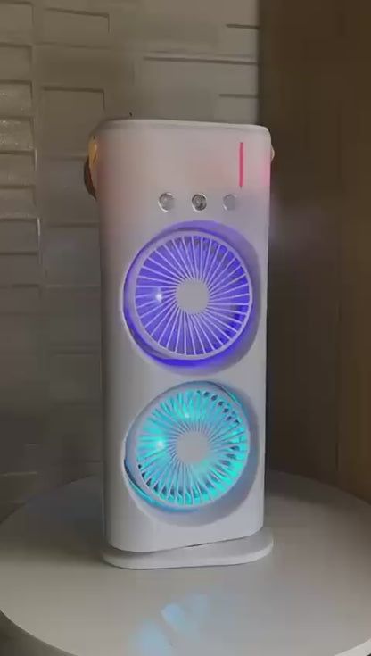 Double Fan With Mist and Remote