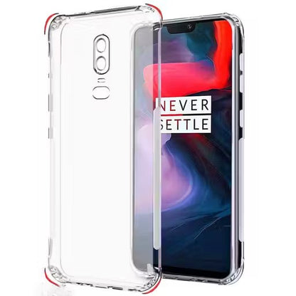 VAKIBO Super Premium Soft TPU Transparent Case With Dustplug,Side Grip,Corner Protection,lanyard Cuts,Camera Protection Suitable for Oneplus 6