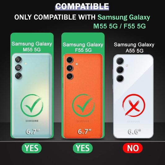 VAKIBO Premium Clear 2MM Thick Transparent Soft TPU Rubber Back Cover Case With Camera Protection Suitable for Samsung Galaxy M55 5G