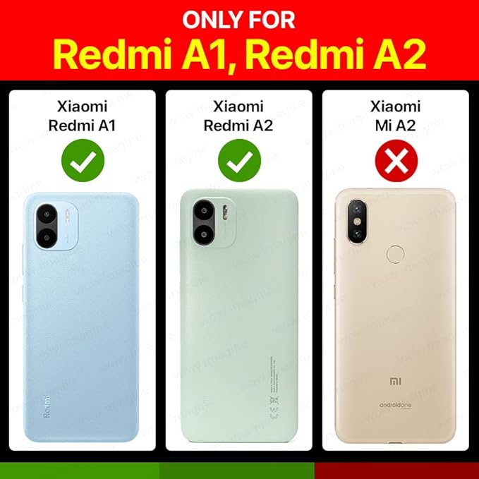 VAKIBO Best Selling Black and Transparent Back Cover Case Made With Soft TPU and Acrylic With 4 Corner and Camera Protection Suitable for Mi Redmi A1