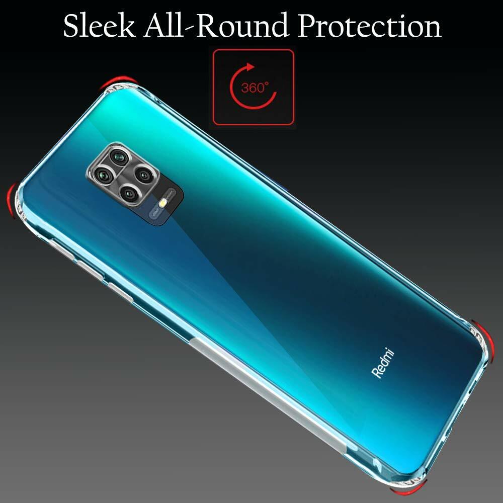 VAKIBO Super Premium Soft TPU Transparent Case With Dustplug,Side Grip,Corner Protection,lanyard Cuts,Camera Protection Suitable for Redmi Note 9 Pro