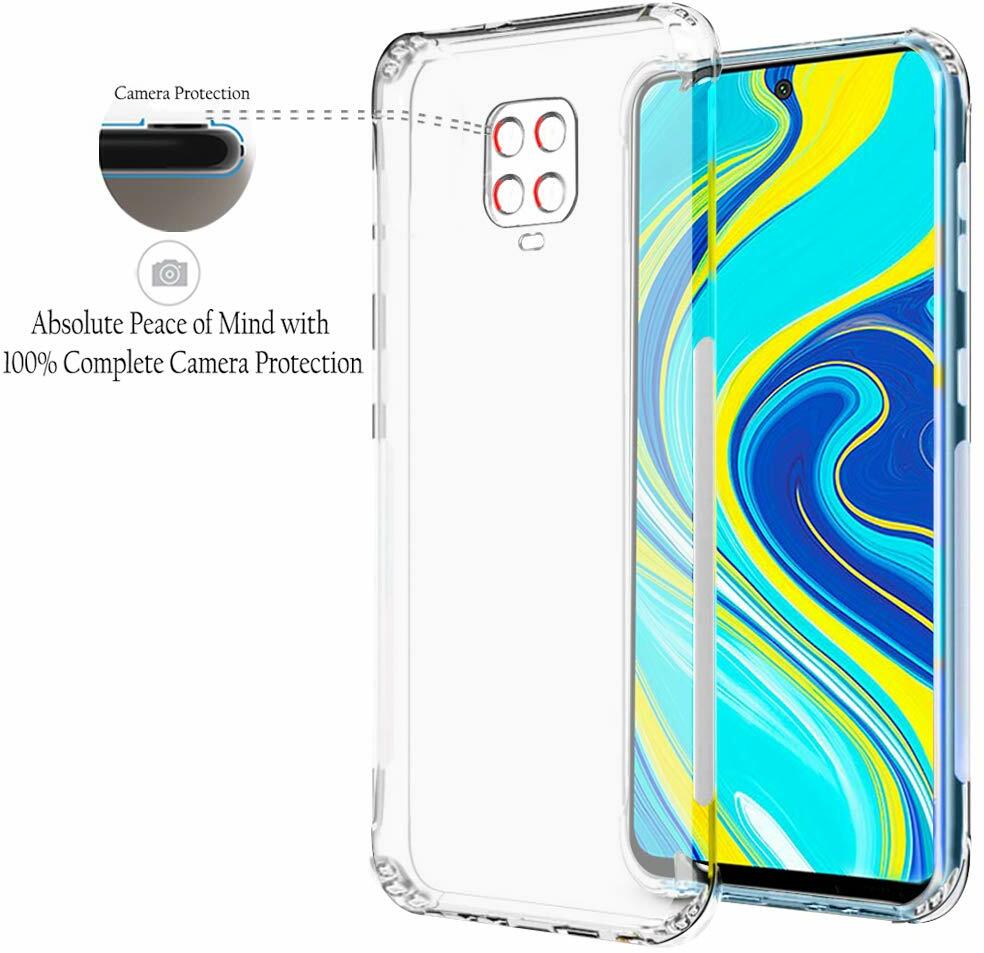 VAKIBO Super Premium Soft TPU Transparent Case With Dustplug,Side Grip,Corner Protection,lanyard Cuts,Camera Protection Suitable for RN9 Pro Max