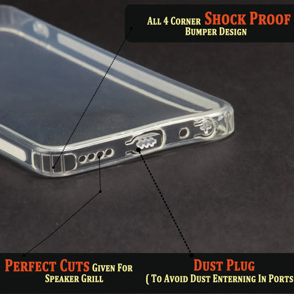 VAKIBO Super Premium Soft TPU Transparent Case With Dustplug,Side Grip,Corner Protection,lanyard Cuts,Camera Protection Suitable for Realme 10 Pro