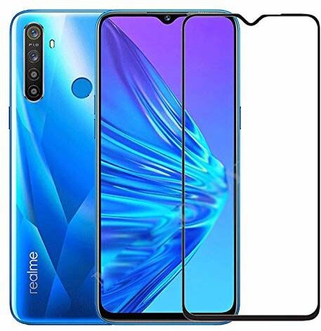 Super Premium Quality Tempered Glass Screen Guard Protector With Black Border Suitable For Realme 5