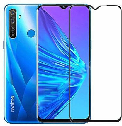 Super Premium Quality Tempered Glass Screen Guard Protector With Black Border Suitable For Realme 5