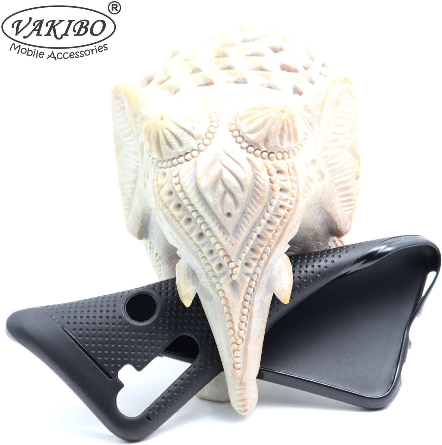 VAKIBO Dotted Design Black Coloured Soft TPU Back Cover Case Suitable for Realme 5s