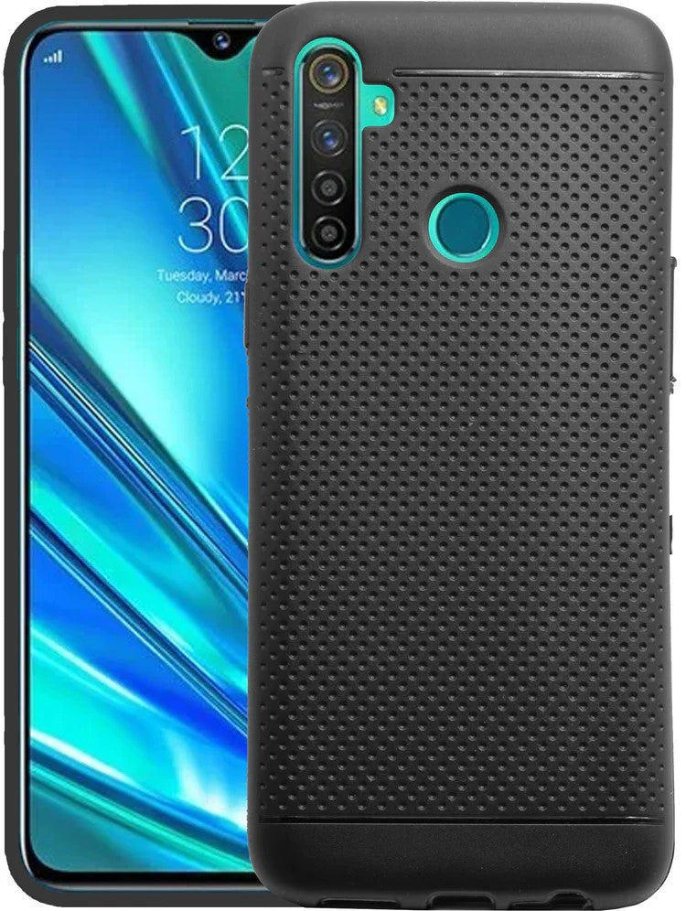 VAKIBO Dotted Design Black Coloured Soft TPU Back Cover Case Suitable for Realme 5