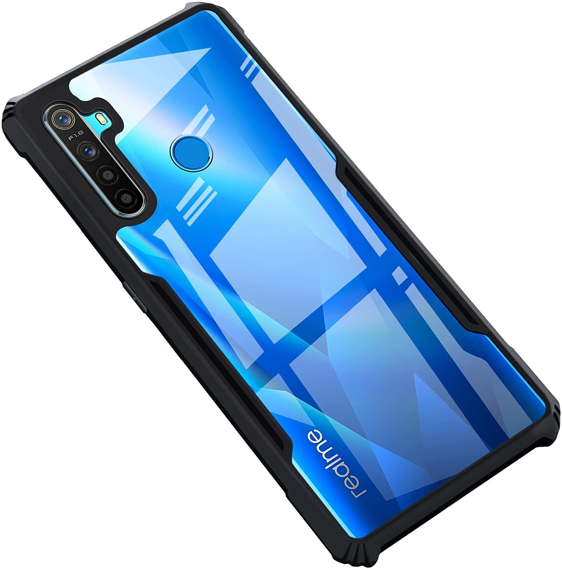 VAKIBO Super Premium Black Border Transparent Case With Corner Protection & Camera Protection Suitable for Realme Narzo 10