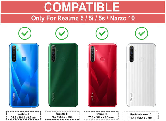 VAKIBO Super Premium Black Border Transparent Case With Corner Protection & Camera Protection Suitable for Realme 5s