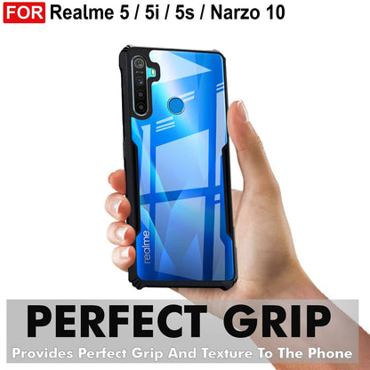 VAKIBO Super Premium Black Border Transparent Case With Corner Protection & Camera Protection Suitable for Realme 5