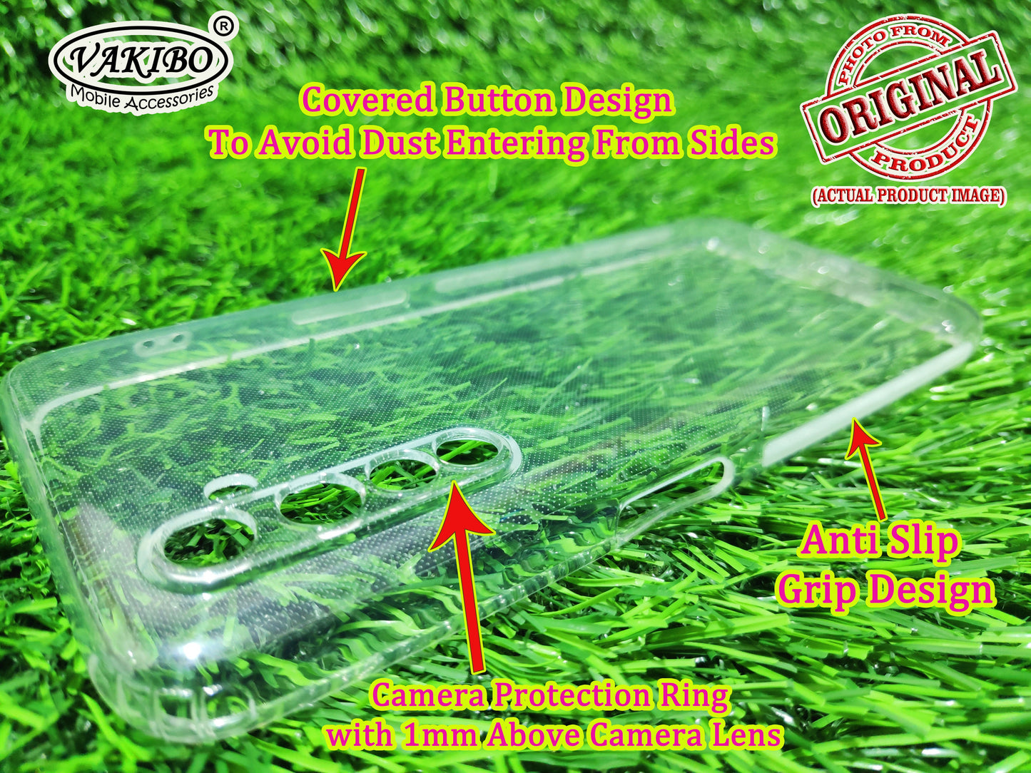 VAKIBO Super Premium Soft TPU Transparent Case With Dustplug,Side Grip,Corner Protection,lanyard Cuts,Camera Protection Suitable for Realme 6