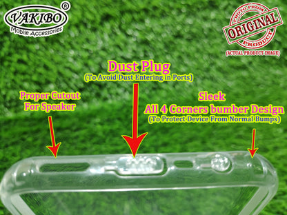 VAKIBO Super Premium Soft TPU Transparent Case With Dustplug,Side Grip,Corner Protection,lanyard Cuts,Camera Protection Suitable for Realme 6