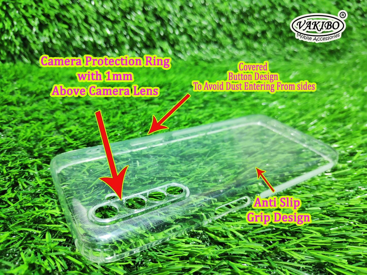 VAKIBO Super Premium Soft TPU Transparent Case With Dustplug,Side Grip,Corner Protection,lanyard Cuts,Camera Protection Suitable for Realme 6 Pro