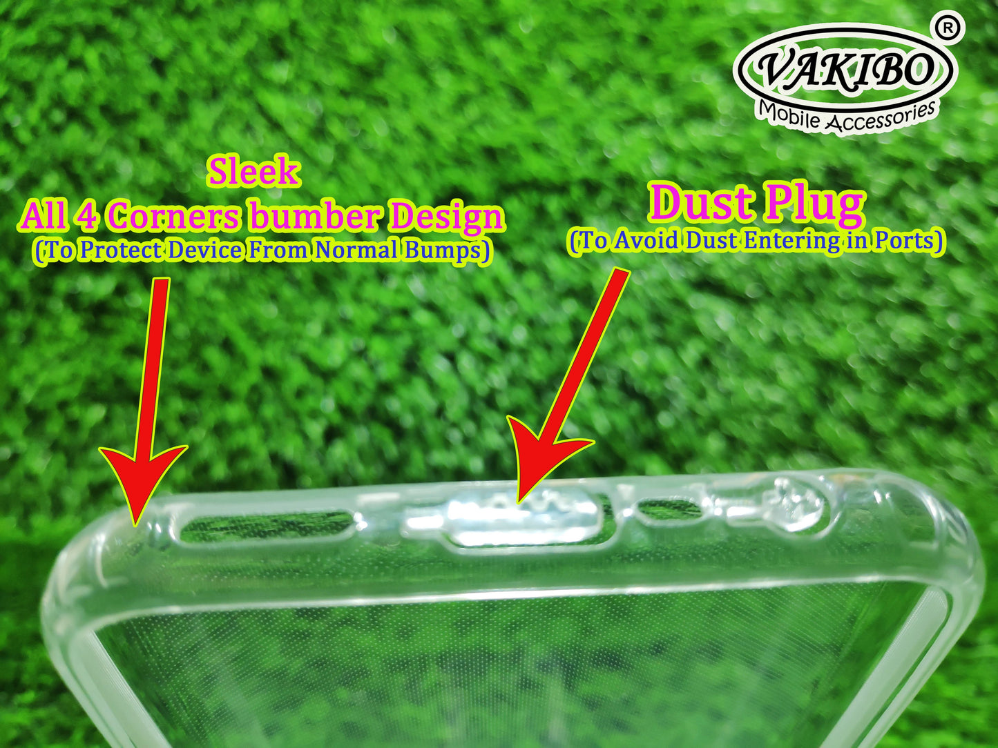 VAKIBO Super Premium Soft TPU Transparent Case With Dustplug,Side Grip,Corner Protection,lanyard Cuts,Camera Protection Suitable for Realme 6 Pro