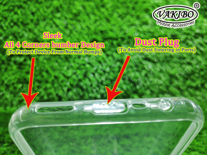 VAKIBO Super Premium Soft TPU Transparent Case With Dustplug,Side Grip,Corner Protection,lanyard Cuts,Camera Protection Suitable for Realme 6 Pro