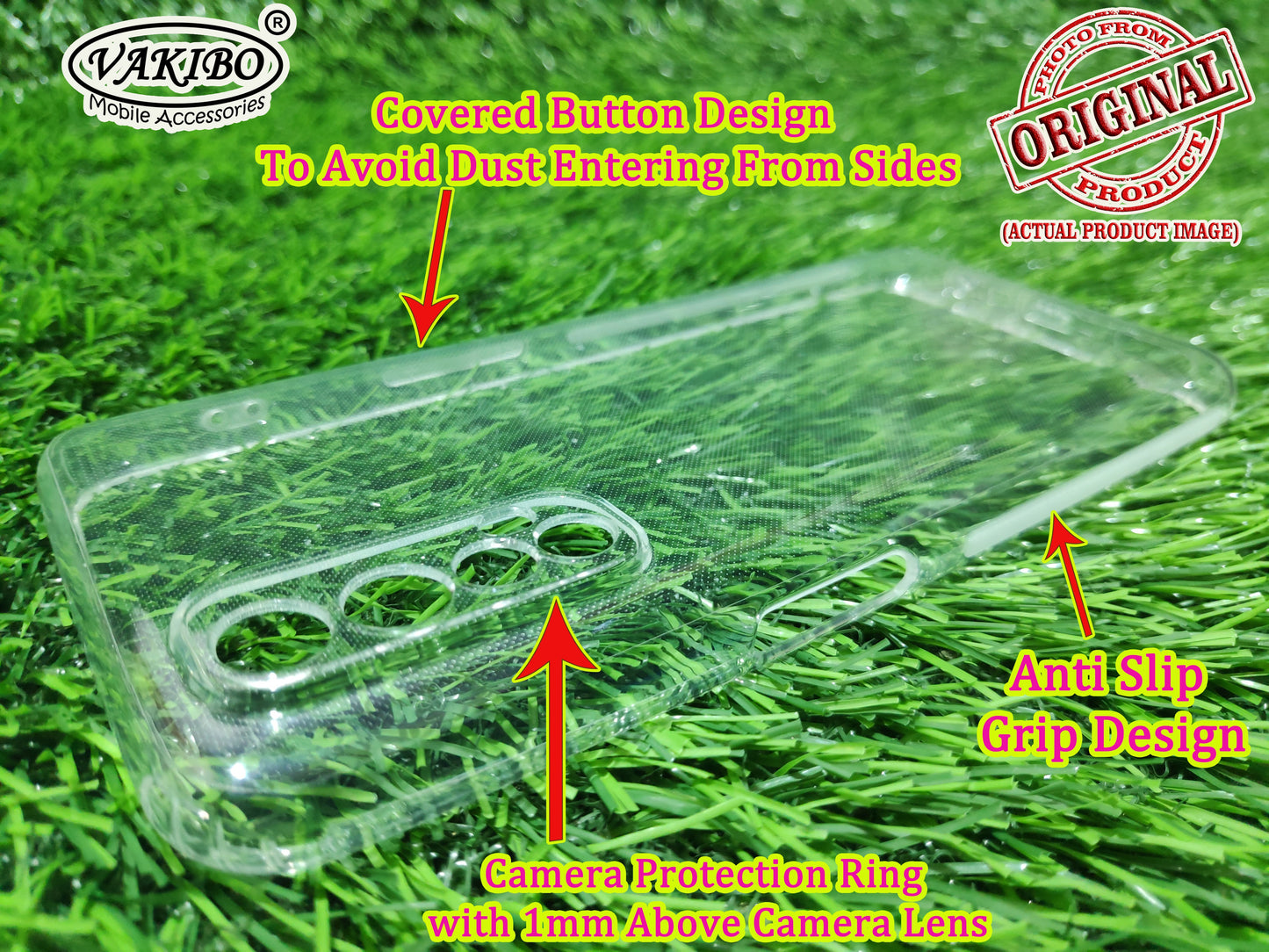 VAKIBO Super Premium Soft TPU Transparent Case With Dustplug,Side Grip,Corner Protection,lanyard Cuts,Camera Protection Suitable for Realme Narzo 20 Pro