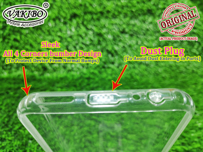 VAKIBO Super Premium Soft TPU Transparent Case With Dustplug,Side Grip,Corner Protection,lanyard Cuts,Camera Protection Suitable for Realme 7 Pro