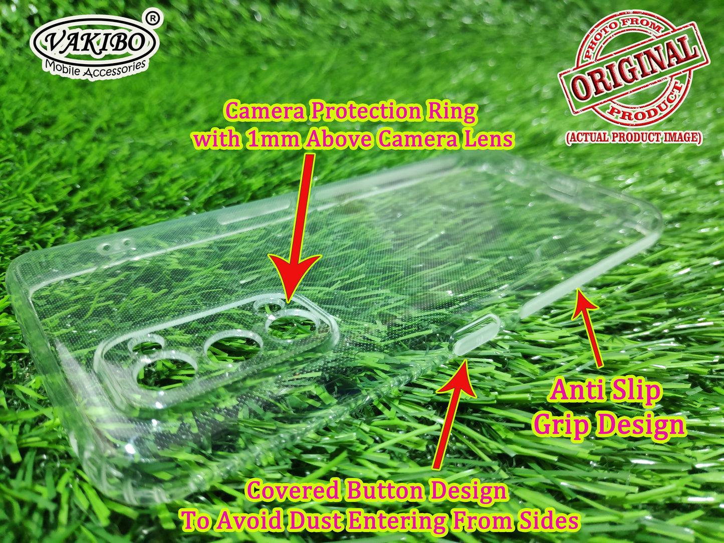 VAKIBO Super Premium Soft TPU Transparent Case With Dustplug,Side Grip,Corner Protection,lanyard Cuts,Camera Protection Suitable for Realme 7 Pro