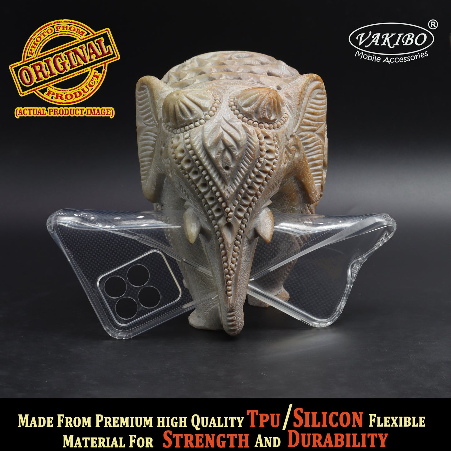 VAKIBO Super Premium Soft TPU Transparent Case With Dustplug,Side Grip,Corner Protection,lanyard Cuts,Camera Protection Suitable for Realme Narzo 50