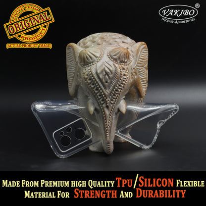 VAKIBO Super Premium Soft TPU Transparent Case With Dustplug,Side Grip,Corner Protection,lanyard Cuts,Camera Protection Suitable for Realme 9i