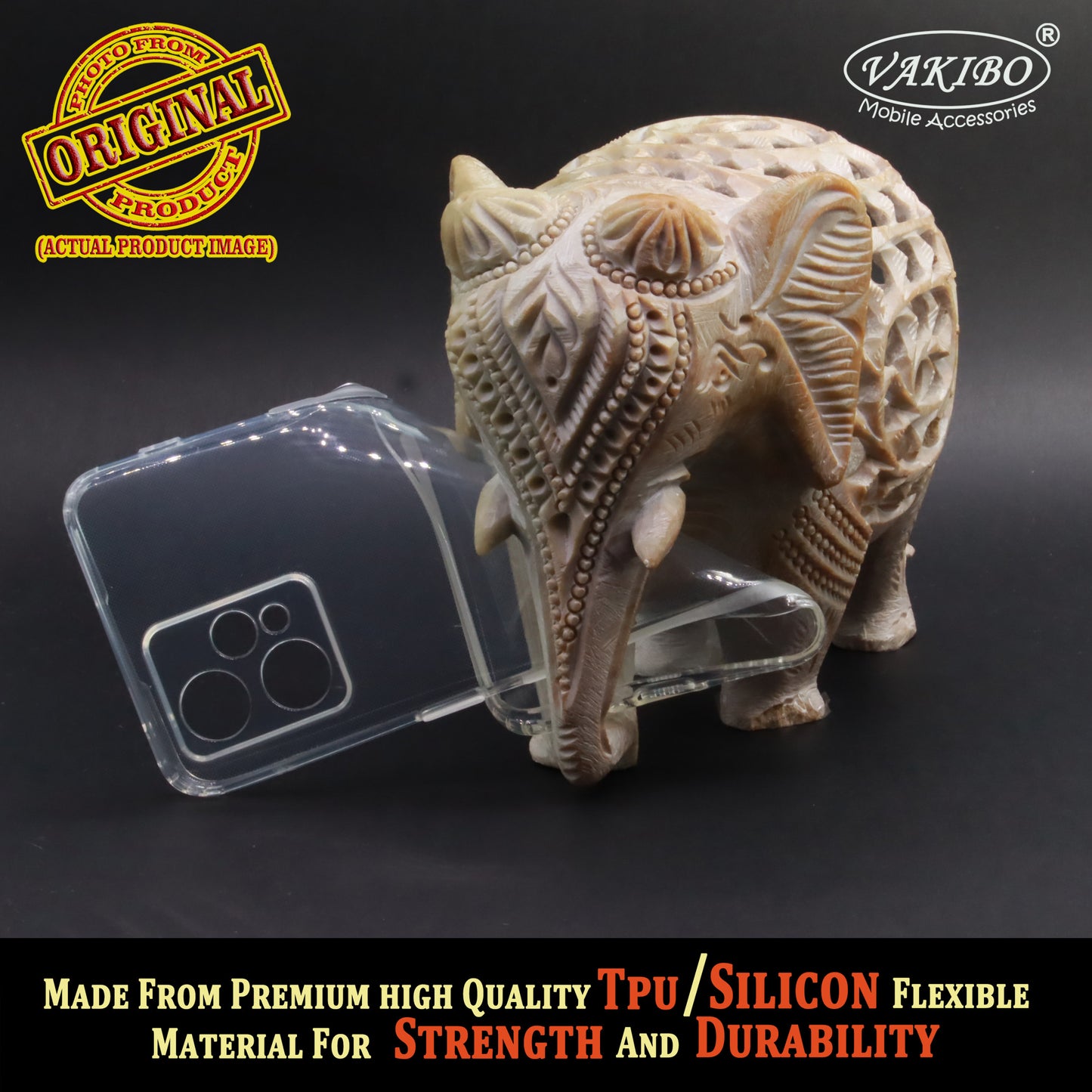 VAKIBO Super Premium Soft TPU Transparent Case With Dustplug,Side Grip,Corner Protection,lanyard Cuts,Camera Protection Suitable for Realme 9 ProPlus