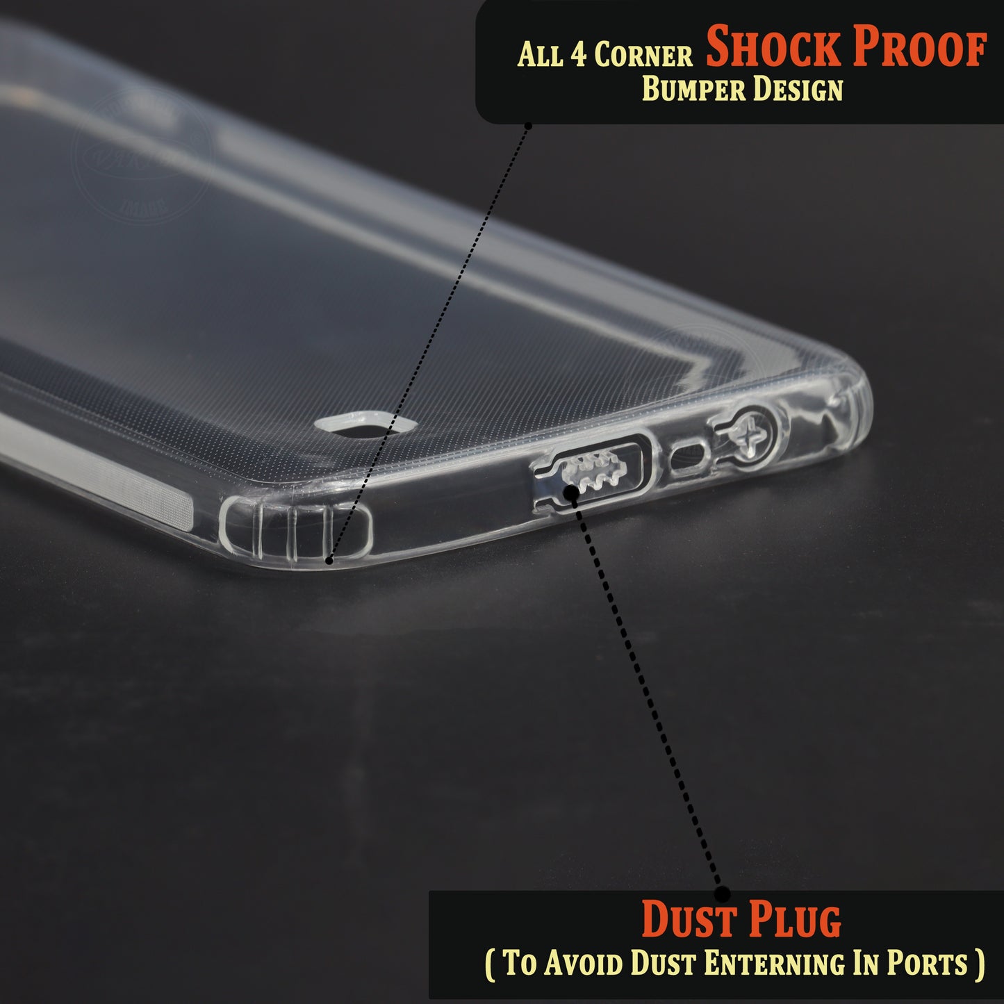 VAKIBO Super Premium Soft TPU Transparent Case With Dustplug,Side Grip,Corner Protection,lanyard Cuts,Camera Protection Suitable for Realme C11 2021