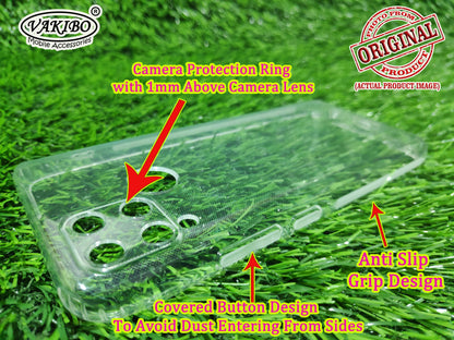 VAKIBO Super Premium Soft TPU Transparent Case With Dustplug,Side Grip,Corner Protection,lanyard Cuts,Camera Protection Suitable for Realme C15