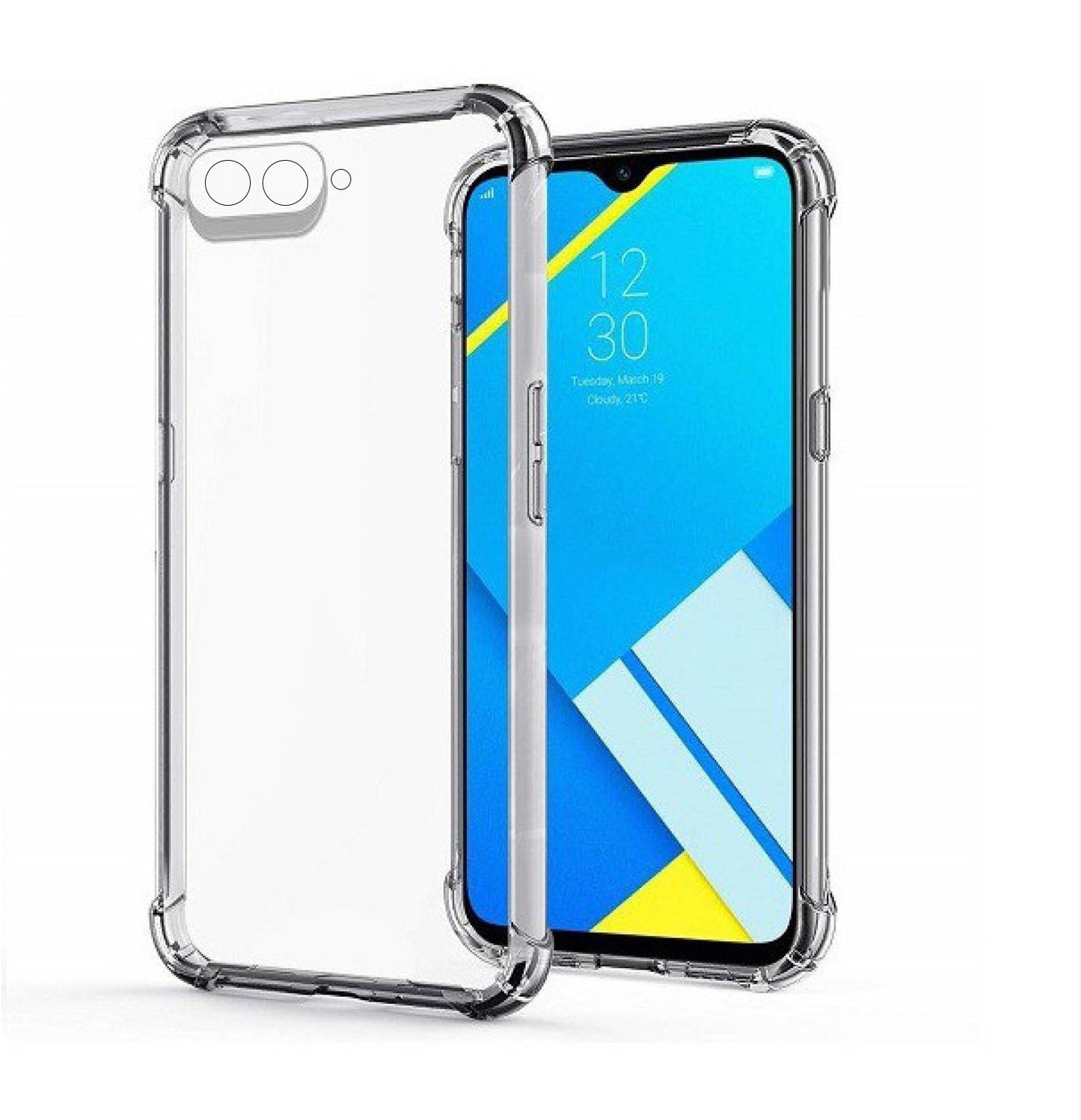 VAKIBO Super Premium Soft TPU Transparent Case With Dustplug,Side Grip,Corner Protection,lanyard Cuts,Camera Protection Suitable for Realme C2