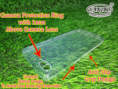 VAKIBO Super Premium Soft TPU Transparent Case With Dustplug,Side Grip,Corner Protection,lanyard Cuts,Camera Protection Suitable for Realme C2